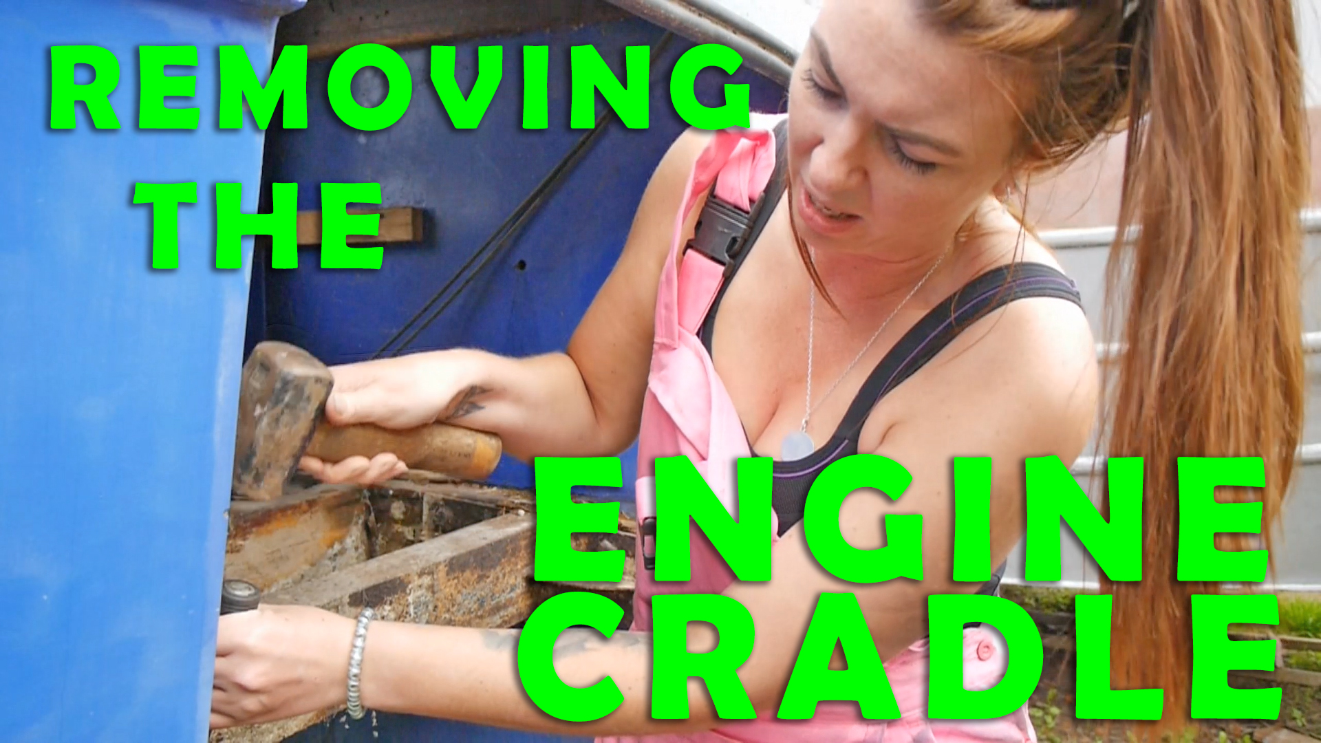 Removing a canalboat’s engine cradle!
